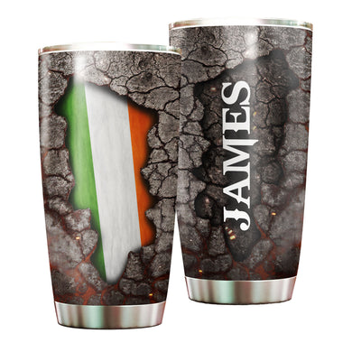 Camellia Personalized Earth Irish Inside Graphics Stainless Steel Tumbler - Double-Walled Insulation Travel Thermal Cup With Lid Gift For Irish Men Women