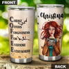 Camellia Personalized Redhead Coffee Girl Christ Forgiveness For Everyone Stainless Steel Tumbler - Double-Walled Insulation Coffee Thermal Cup With Lid Gift For Redhead Girl