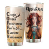 Camellia Personalized Redhead Coffee Girl Christ Forgiveness For Everyone Stainless Steel Tumbler - Double-Walled Insulation Coffee Thermal Cup With Lid Gift For Redhead Girl