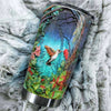 Camellia Personalized Nature Jungle Hummingbird Graphics Stainless Steel Tumbler - Double-Walled Insulation Travel Thermal Cup With Lid For Nature Bird Lover