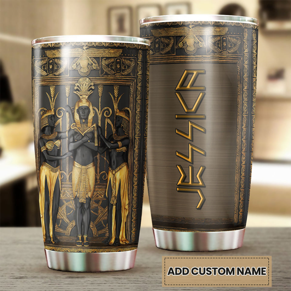 Camellia Personalized Ancient Pharaoh Gods Of Egypt Stainless Steel Tumbler - Double-Walled Insulation Thermal Cup With Lid Gift For Birthday Christmas