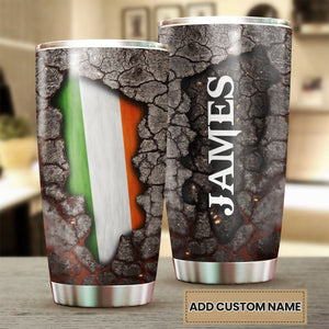 Camellia Personalized Earth Irish Inside Graphics Stainless Steel Tumbler - Double-Walled Insulation Travel Thermal Cup With Lid Gift For Irish Men Women