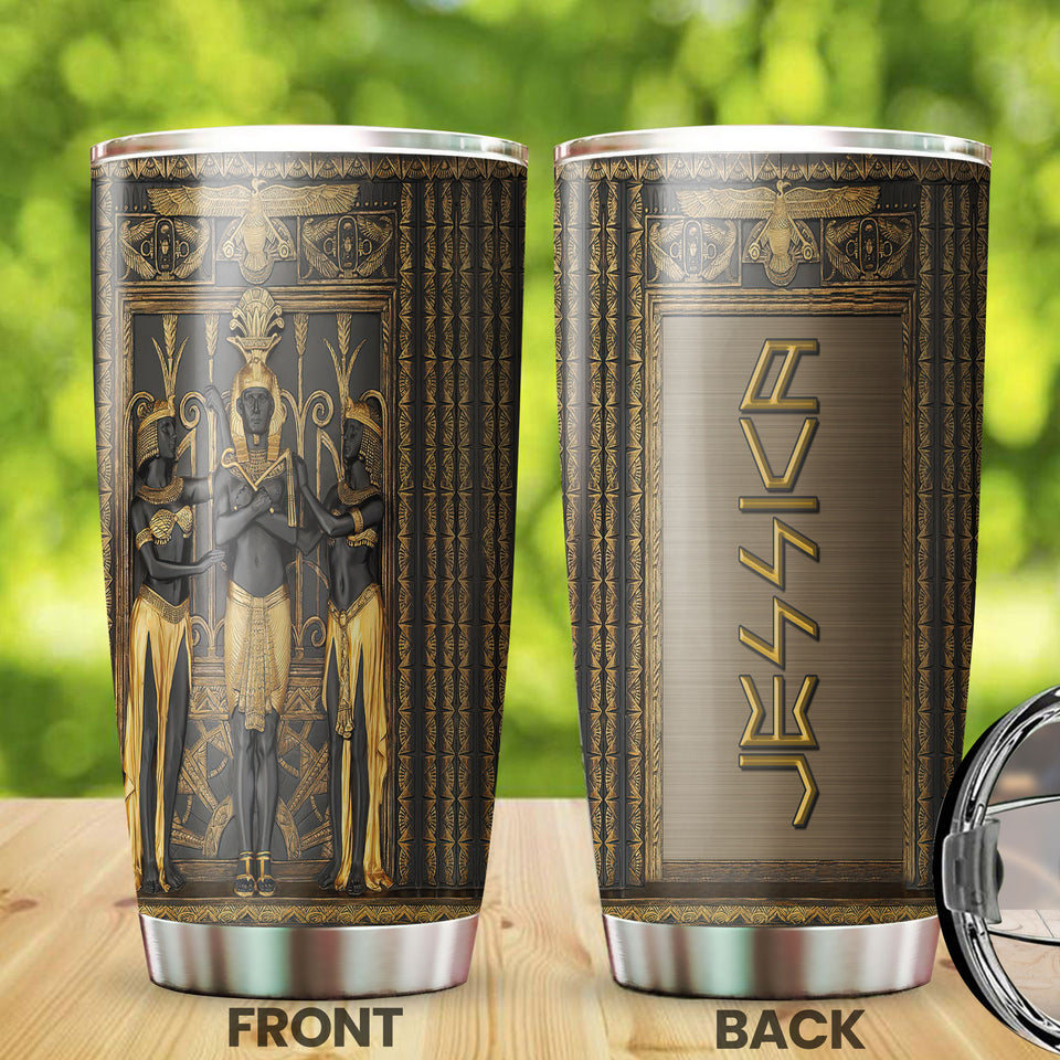 Camellia Personalized Ancient Pharaoh Gods Of Egypt Stainless Steel Tumbler - Double-Walled Insulation Thermal Cup With Lid Gift For Birthday Christmas