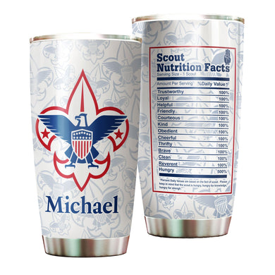 Camellia Personalized Eagle Boy Scouts Of American Graphics Stainless Steel Tumbler - Double-Walled Insulation Travel Thermal Cup With Lid Gift For Boy Scouts Teenager