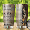 Camellia Personalized German Sherpherd I Am Your Friend Partner Graphics Stainless Steel Tumbler - Double-Walled Insulation Travel Thermal Cup With Lid Gift For Dog Lover Pet