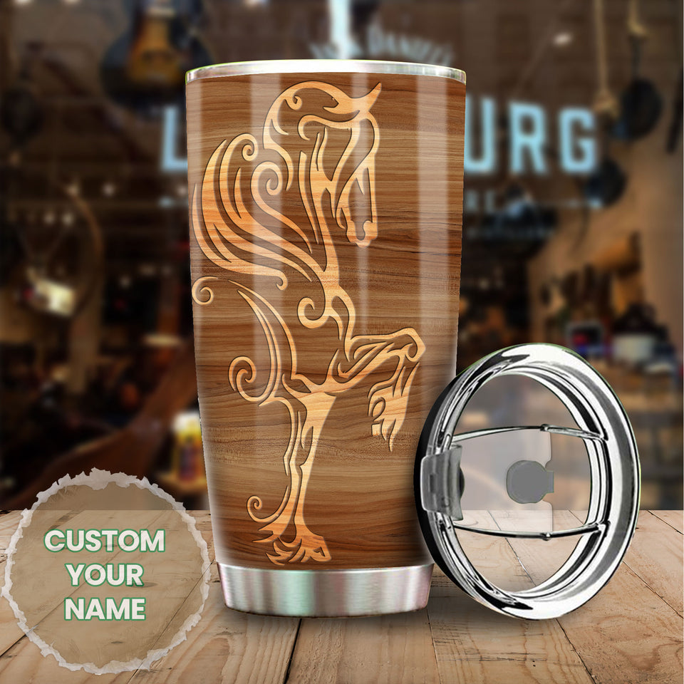 Camellia Personalized A Girl Who Loves Horses Stainless Steel Tumbler - Double-Walled Insulation Thermal Cup With Lid Gift For Horse Lover