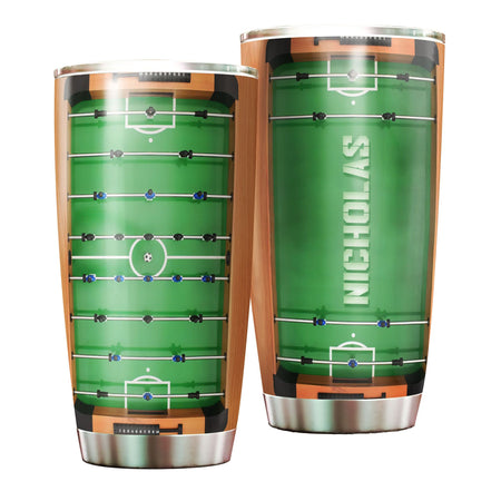Camellia Personalized Football Table Top Graphics Stainless Steel Tumbler - Double-Walled Insulation Travel Thermal Cup With Lid Gift For Kids Boy