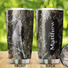 Camellia Personalized White Horse Nature Forest Graphics Stainless Steel Tumbler - Double-Walled Insulation Thermal Cup With Lid Gift For Farm Horse Lover Horseback Riding