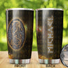 Camellia Personalized Metal Viking Dragon Warrior Style Stainless Steel Tumbler - Double-Walled Insulation Thermal Cup With Lid Gift For Viking Lover