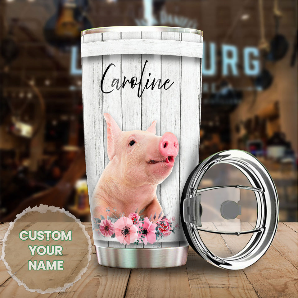 Camellia Personalized Pig Thing Gonna Be Alright Stainless Steel Tumbler - Double-Walled Insulation Thermal Cup With Lid Gift For Kids Daughter