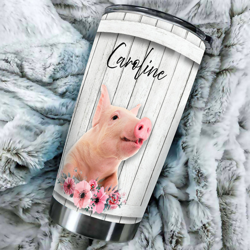 Camellia Personalized Pig Thing Gonna Be Alright Stainless Steel Tumbler - Double-Walled Insulation Thermal Cup With Lid Gift For Kids Daughter