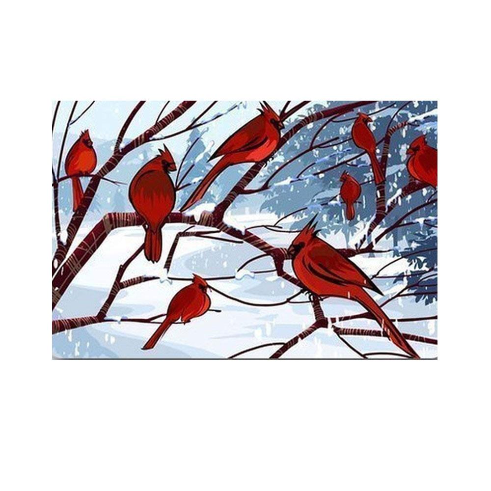 Funny Red Cardinal Bird Cute Birds  Floor Rug Housewarming Gift Home Living Home Decor Funny Indoor Outdoor Doormat Floor Mat Funny Gift Ideas