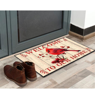 Cardinal Bird Welcome To Our Home Welcome Mat House Warming Gift Home Decor Gift For Cardinal Lovers Funny Indoor Outdoor Doormat Floor Mat Funny Gift Ideas