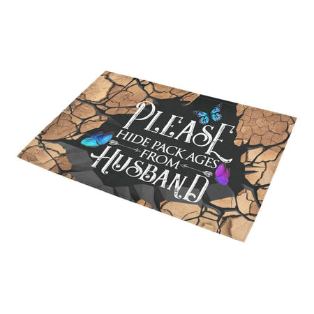 Please Hide Packages From Husband Funny Gift Ideas Indoor And Outdoor Mat Entrance Rug Sweet Home Decor Housewarming Gift Stem Feminist