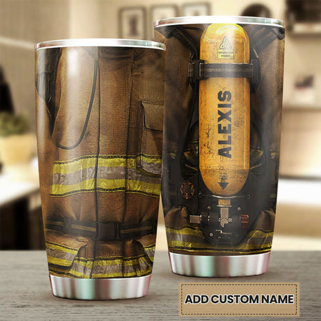 Camellia Personalized Firefighter Clothing Cover Stainless Steel Tumbler-Double-Walled Insulation Gift For Firefighter Fireman 01