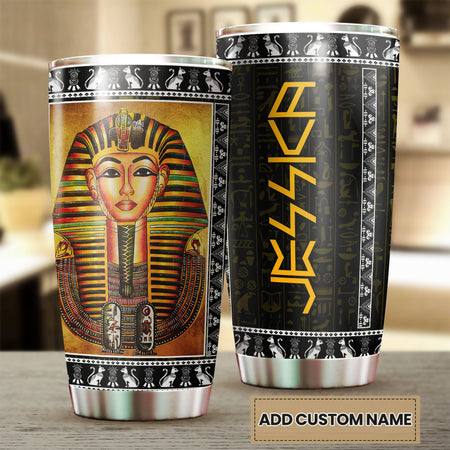 Camellia Personalized Ancient Egypt Pharaoh Stainless Steel Tumbler - Double-Walled Insulation Vacumm Flask - Gift For Ancient Egypt Culture Lovers