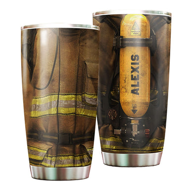Camellia Personalized Firefighter Clothing Cover Stainless Steel Tumbler-Double-Walled Insulation Gift For Firefighter Fireman 01