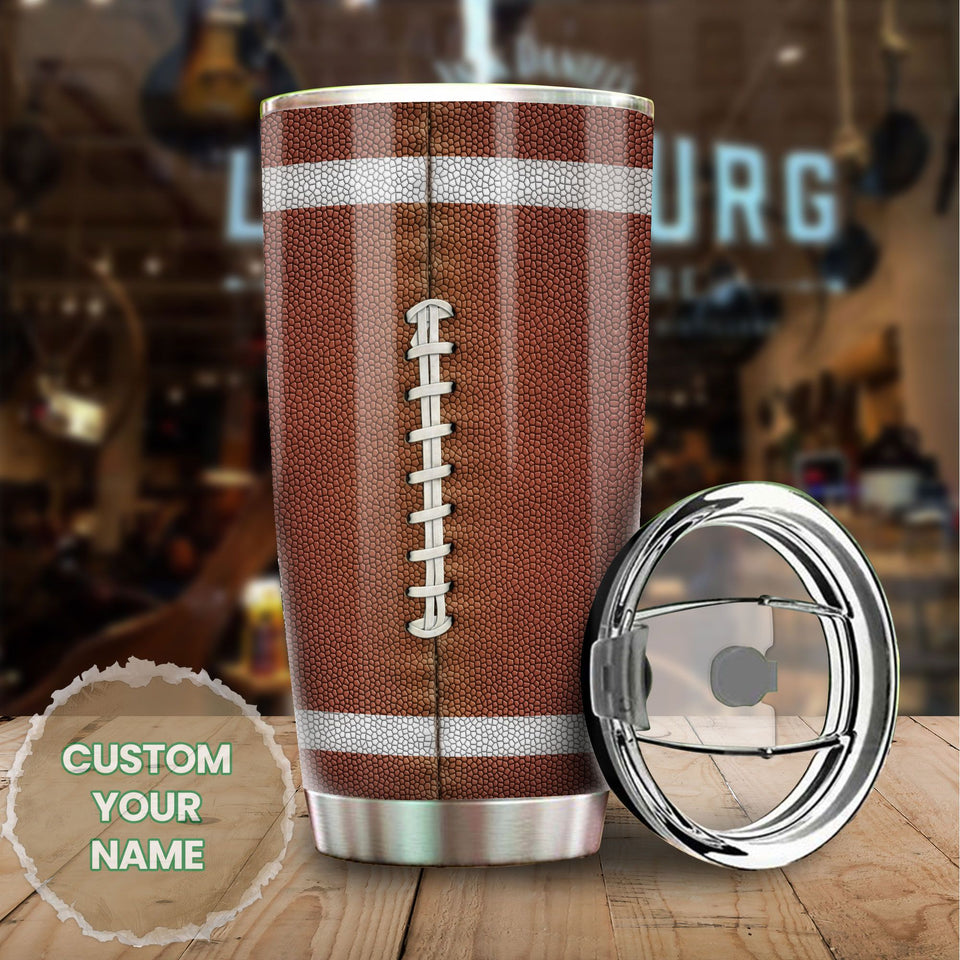 Camellia Personalized Football Mom Nutrition Facts  Stainless Steel Tumbler - Customized Double-Walled Insulation Travel Thermal Cup With Lid Gift For Footballer