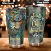 Camellia Persionalized 3D Christ Strengthens Stainless Steel Tumbler - Customized Double - Walled Insulation Thermal Cup With Lid Gift For Christian