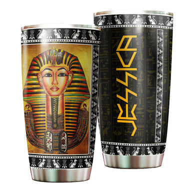 Camellia Personalized Ancient Egypt Pharaoh Stainless Steel Tumbler - Double-Walled Insulation Vacumm Flask - Gift For Ancient Egypt Culture Lovers