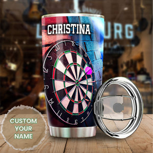 Camellia Personalized Darts Player Nutrition Facts Stainless Steel Tumbler-Thermal Flask Gift For Darts Player 01