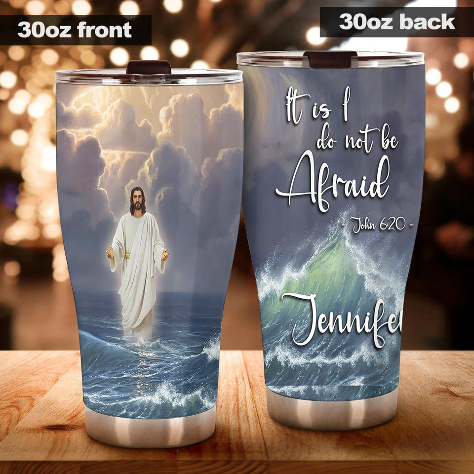 Camellia Personalized Jesus Walking On Water Do Not Be Afraid Stainless Steel Tumbler-Sweat-Proof Double Wall Cup With Lid