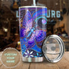 Camellia Personalized Butterfly  Ceramics Style Stainless Steel Tumbler - Double-Walled Insulation Vacumm Flask - For Thanksgiving, Memorial Day, Christians, Christmas Gift