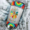 Camellia Persionalized LGBT Sunflower Hippie Soul Stainless Steel Tumbler - Customized Double - Walled Insulation Travel Thermal Cup With Lid
