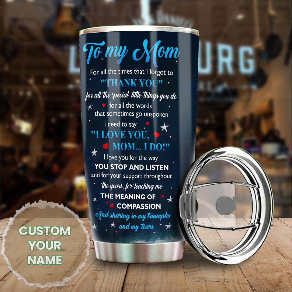Camellia Personalized Loving Letter From Daughter To Mom Elephant Stainless Steel Tumbler-Double-Walled Insulated Gift For Mother's Day