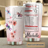 Camellia Personalized Dragonfly Flower Prayer Fact Stainless Steel Tumbler - Customized Double-Walled Insulation Travel Thermal Cup With Lid