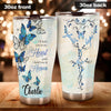 Camellia Personalized Butterfly Hold You In Heaven Stainless Steel Tumbler - Double-Walled Insulation Vacumm Flask - For Thanksgiving, Memorial Day, Christians, Christmas Gift