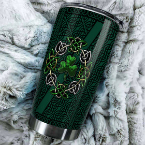 Camellia Personalized Celtic Symbol Stainless Steel Tumbler - Customized Double-Walled Insulation Travel Thermal Cup With Lid