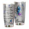 Camellia Personalized Butterfly My Mind Still Talk To You Stainless Steel Tumbler - Double-Walled Insulation Vacumm Flask - For Thanksgiving, Memorial Day, Christians, Christmas Gift