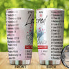 Camellia Personalized Bible List Stainless Steel Tumbler - Customized Double-Walled Insulation Travel Thermal Cup With Lid Gift Fot Christian