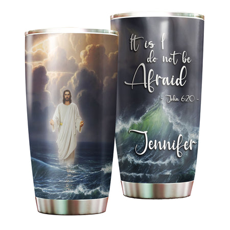 Camellia Personalized Jesus Walking On Water Do Not Be Afraid Stainless Steel Tumbler-Sweat-Proof Double Wall Cup With Lid