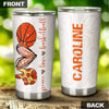 Camellia Persionalized Basketball Lover Stainless Steel Tumbler - Customized Double - Walled Insulation Travel Thermal Cup With Lid