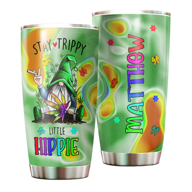Camellia Persionalized 3D Hippie Gnome Stainless Steel Tumbler - Customized Double - Walled Insulation Thermal Cup With Lid