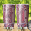 Camellia Personalized Mental Style Jewelry Crochet Heart Stainless Steel Tumbler-Double-Walled Insulation Travel Cup With Lid 02