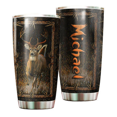 Camellia Personalized Autism Mama Sika Deer Stainless Steel Tumbler - Double-Walled Insulation Vacumm Flask - Gift For Christmas, Thanksgiving, Deer Lovers