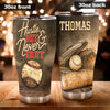 Camellia Persionalized Baseball Hit Never Quit Stainless Steel Tumbler - Customized Double - Walled Insulation Travel Thermal Cup With Lid Gift For Baseball Player