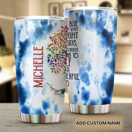Camellia Personalized Color Trees Hippie Style Stainless Steel Tumbler-Double-Walled Travel Therma Cup With Lid