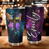 Camellia Personalized Butterfly Christian Cross Stainless Steel Tumbler - Double-Walled Insulation Vacumm Flask - For Thanksgiving, Memorial Day, Christians, Christmas Gift