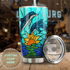 Camellia Personalized Art Sea Dolphin Stainless Steel Tumbler - Customized Double-Walled Insulation Travel Thermal Cup With Lid Gift For Dolphin Lover