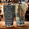 Camellia Personalized Horse Be Brave Stainless Steel Tumbler - Double-Walled Insulation Vacumm Flask - Gift For Horse Lovers, Cowgirls, Cowboys, Perfect Christmas, Thanksgiving Gift