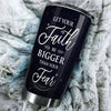 Camellia Personalized Horse Let Your Faith Be Bigger Than Your Fear Stainless Steel Tumbler - Double-Walled Insulation Vacumm Flask - Gift For Horse Lovers, Cowgirls, Cowboys, Christmas