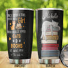 Camellia Personalized Book Cat Once Upon A Time There Was A Girl Who Really Loved Book And Cat Stainless Steel Tumbler - Double-Walled Insulation Vacumm Flask - Gift For Book Lovers, Nerd, Cat Lovers