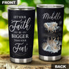 Camellia Personalized Horse Let Your Faith Be Bigger Than Your Fear Stainless Steel Tumbler - Double-Walled Insulation Vacumm Flask - Gift For Horse Lovers, Cowgirls, Cowboys, Christmas