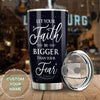 Camellia Personalized Horse Let Your Faith Be Bigger Than Your Fear Stainless Steel Tumbler - Double-Walled Insulation Vacumm Flask - Gift For Horse Lovers, Cowgirls, Cowboys, Christmas