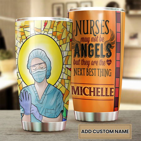 Camellia Personalized Nurse Are The Next Best Thing Stainless Steel Tumbler - Double-Walled Insulation Vacumm Flask - Gift For Nurse, Christmas Gift, International Nurses Day