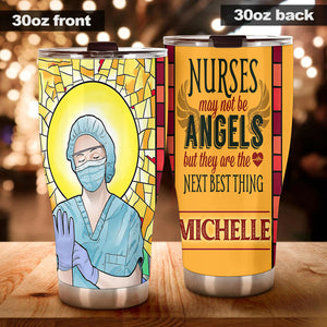 Camellia Personalized Nurse Are The Next Best Thing Stainless Steel Tumbler - Double-Walled Insulation Vacumm Flask - Gift For Nurse, Christmas Gift, International Nurses Day